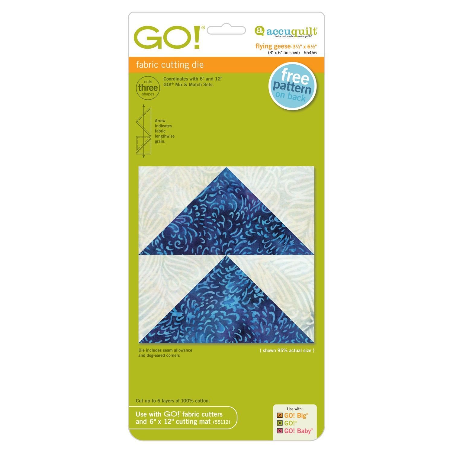 Accuquilt-Accuquilt Stanzform Flying Geese 3  x 6 inch_28-55456_