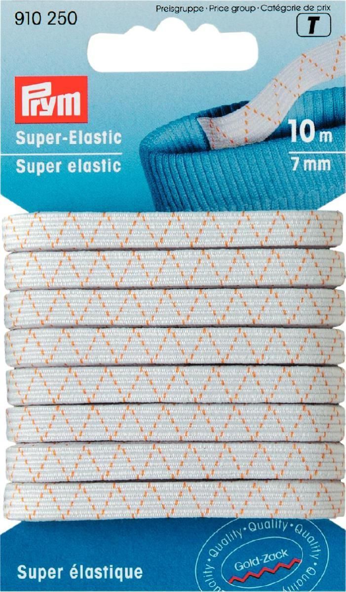 Prym Consumer Europe GmbH-Super-Elastic 7 mm weiß, 10m_365-910250_
