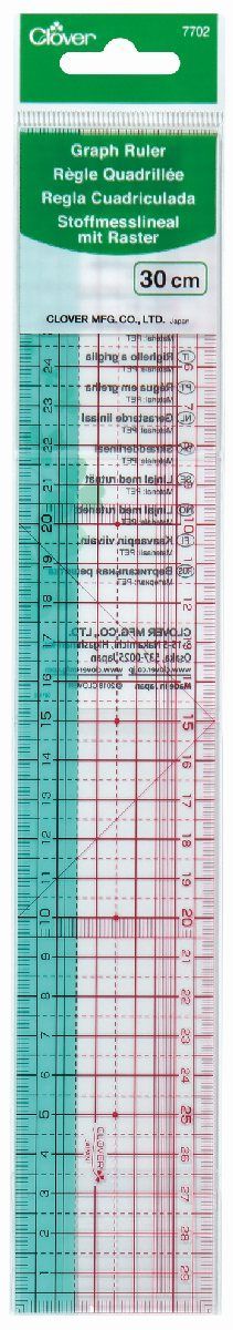 Clover Flexible Fabric Ruler 30 cm with mm - scale