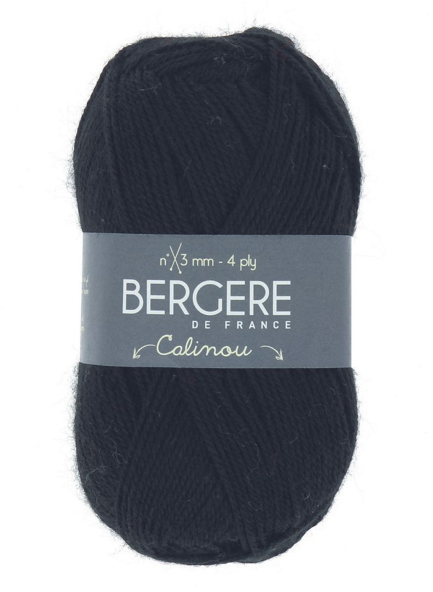 Bergere Calinou 75% Polyacryl, 25% Wolle 185m/50g,  Nadelstärke 2,5-3,0, Fb. Noir 