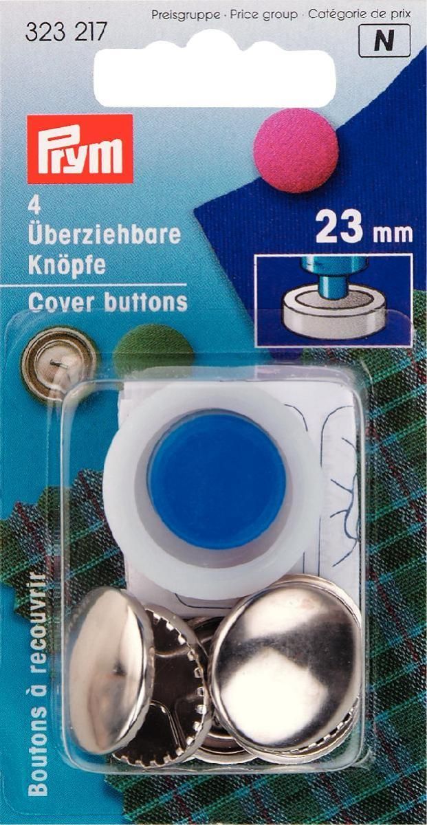 Prym Consumer Europe GmbH-Überziehbare Knöpfe m. Werkzeug MS 23 mm silberfarbig_365-323217_