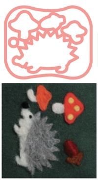 Trockenfilznadel-Applikations- form/ IGEL&PILZE /VE3, ***