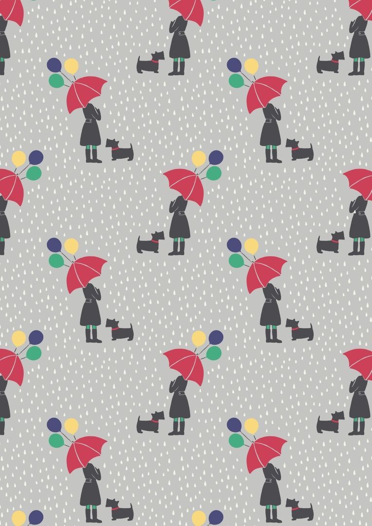 Lewis & Irene April Showers on Grey 112 cm breit, 100% Baumwolle Lewis & Irene April Showers on Grey 112 cm breit, 100% Baumwolle