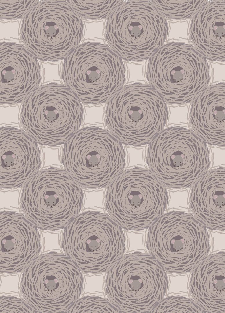 Lewis & Irene Autumn Fields Harvest Mouse Nests On Grey 10 m Ballen, 112 cm breit, 100% Baumwolle