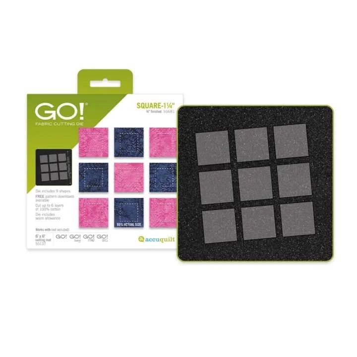 28-55681_0 Accuquilt Stanzform GO! Square 1 1/4 inch x 1 1/4 inch (3.2 cm x 3.2 cm)
