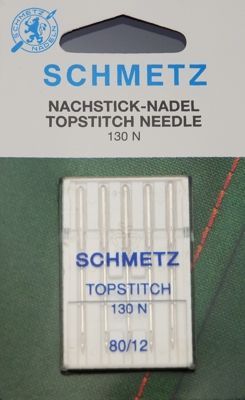 366-130N80_12_0 Nähm.Nadel Schmetz Topstitch 5St. 130N 80/12, VE20