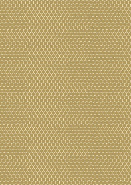 Lewis & Irene Honey Meadow Gold Honeycomb 112 cm wide, 100% Cotton