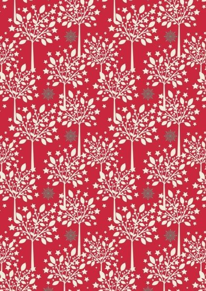 Lewis & Irene Noel Red Winter Tree 112 cm breit, 100% Baumwolle Lewis & Irene Noel Red Winter Tree 112 cm breit, 100% Baumwolle