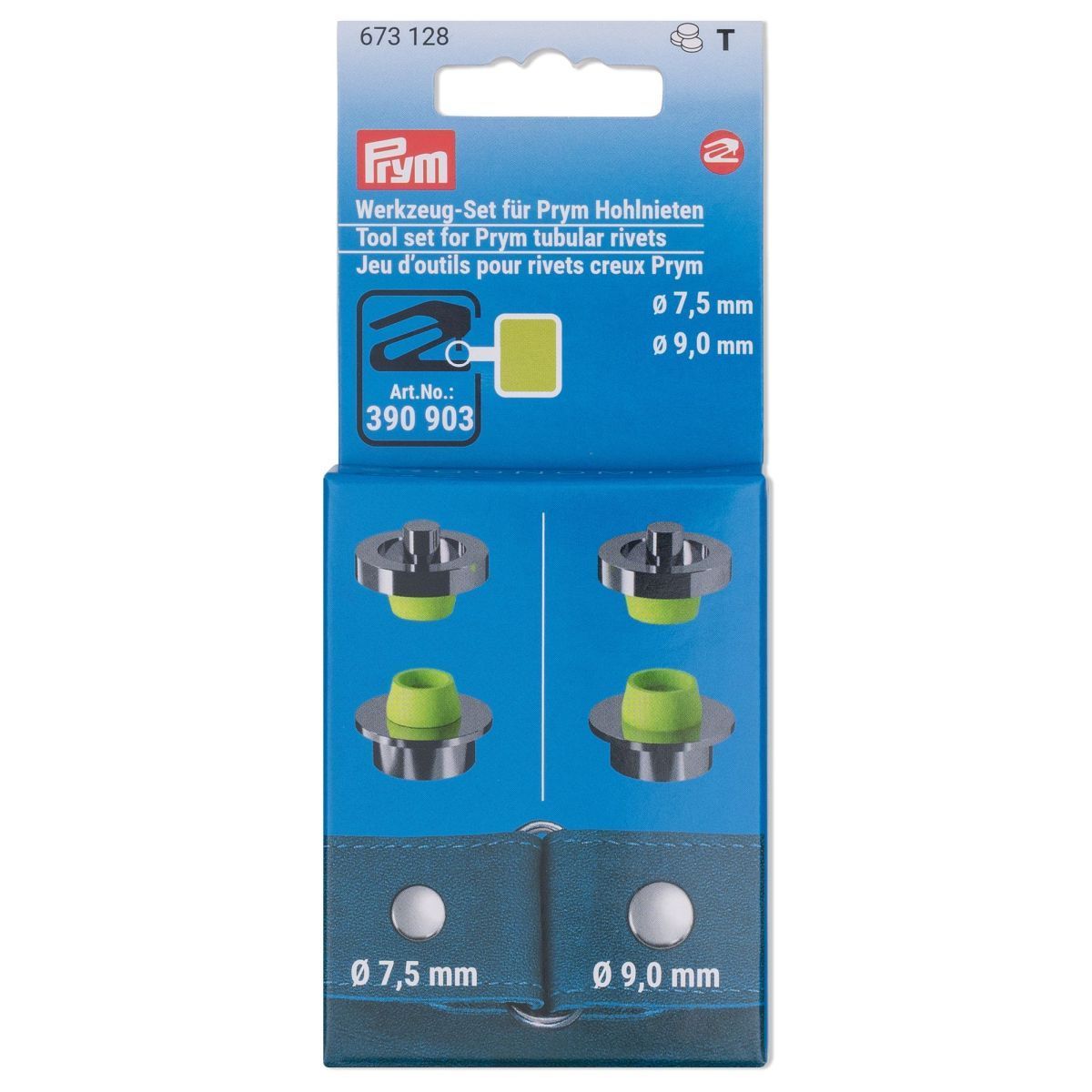 Prym Werkzeug-Set Hohlnieten 7,5 + 9 mm für Prym Vario Creative Tool