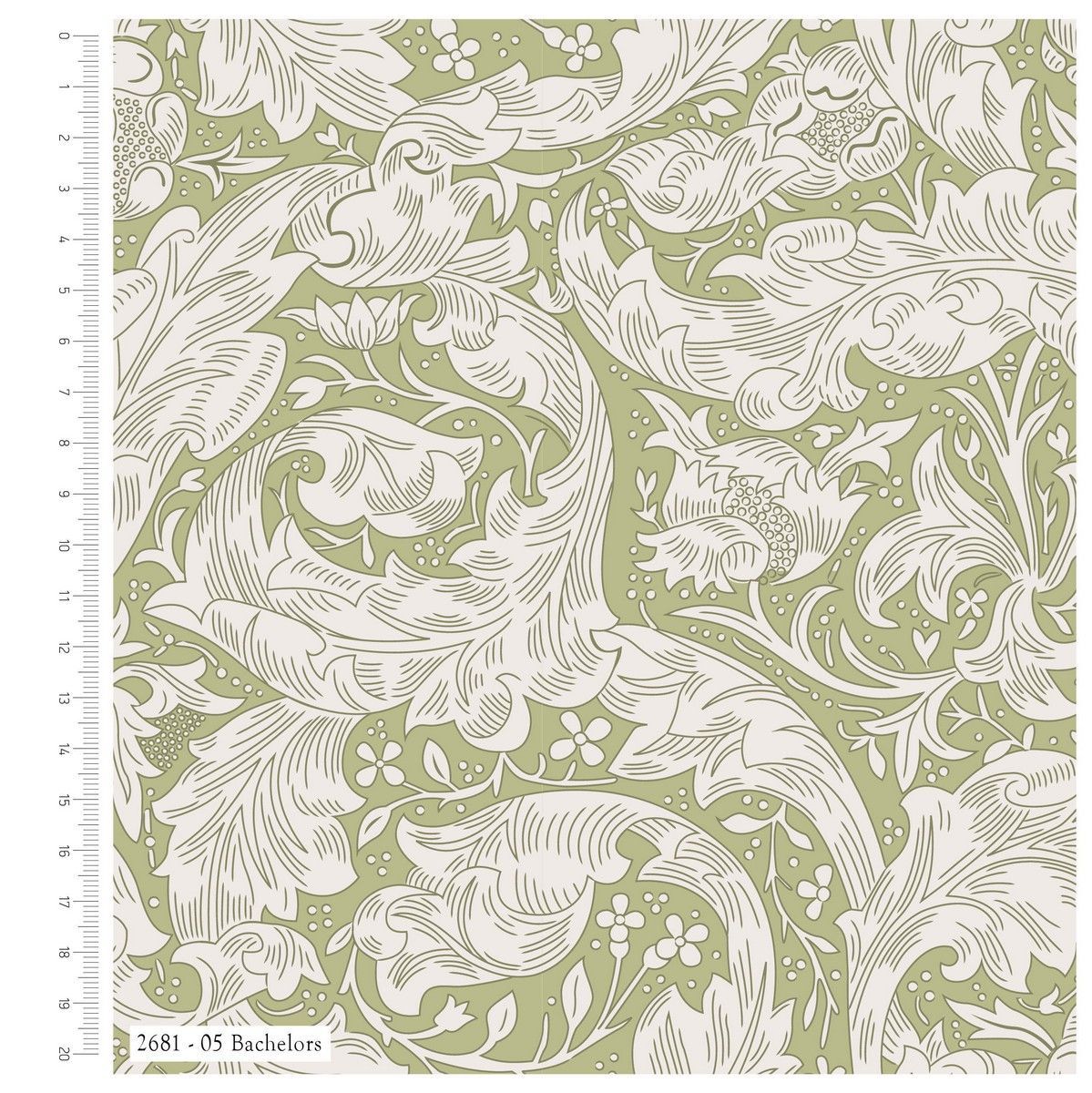 Cotton fabric William Morris Bachelors  width 44", 11 yd Bulk, 100% CO