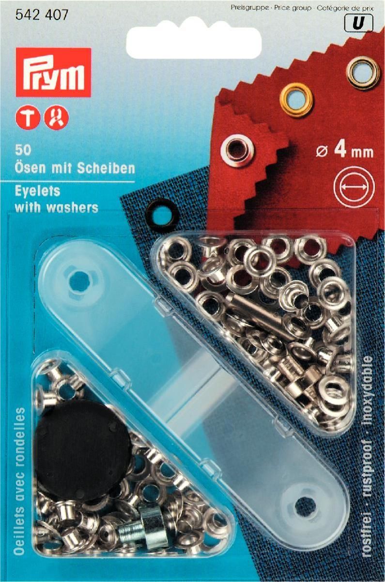 Prym Consumer Europe GmbH-Ösen und Scheiben MS 4,0 mm silberfarbig_365-542407_