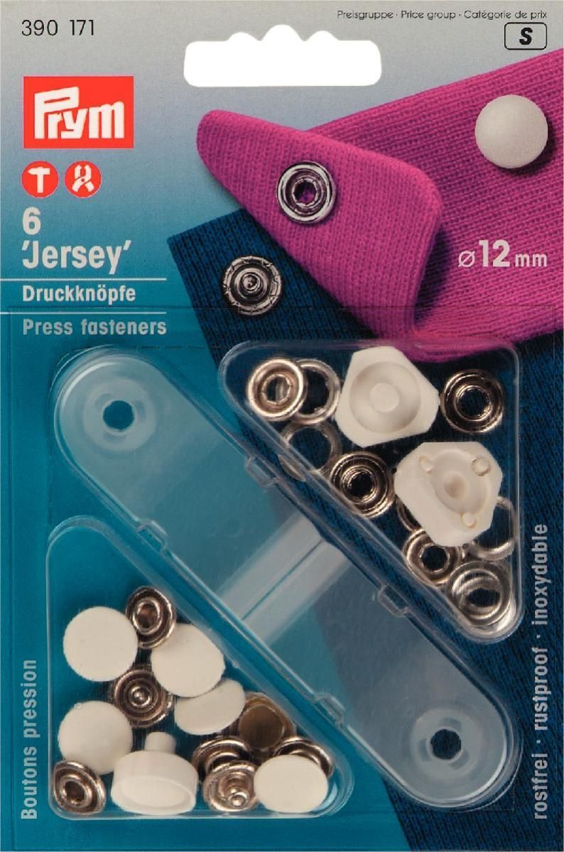 Prym Consumer Europe GmbH-NF-Druckknopf Jersey glatte Kappe MS 12 mm weiß_365-390171_