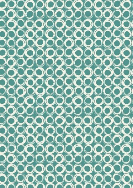 Lewis & Irene New Forest Green Circles 10 m Ballen, 112 cm breit, 100 % Baumwolle