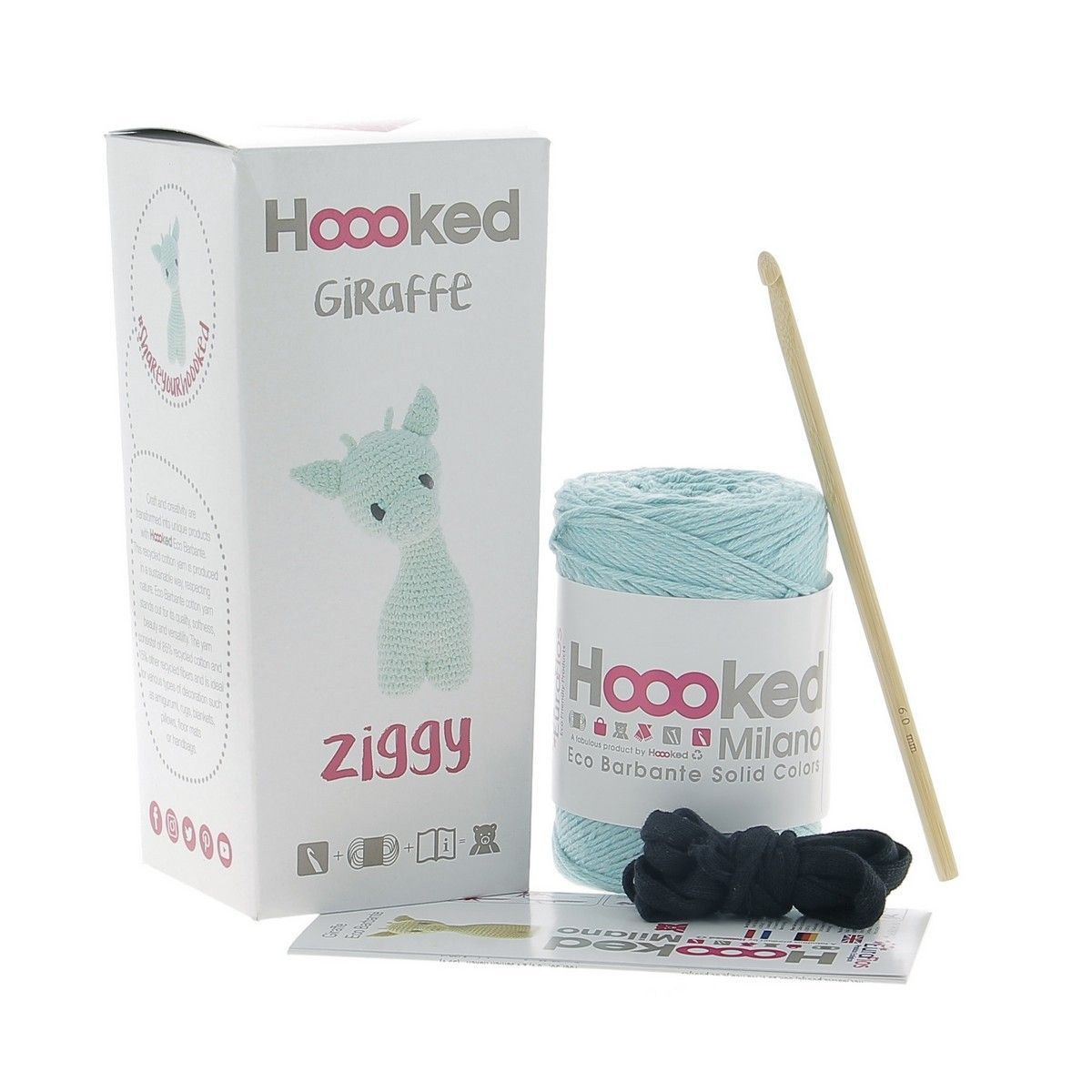 Hoooked BV-Hoooked Eco Barbante Kit, Giraffe Ziggy_67-061pak_