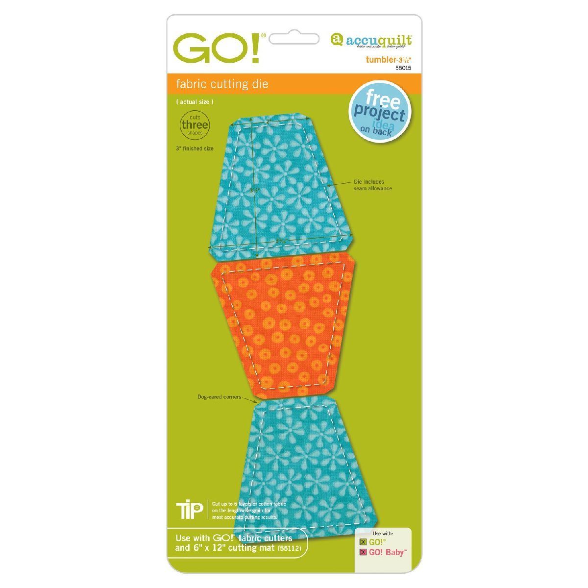 Accuquilt Stanzform Multiple Tumbler 3 1/2 inch (ca. 8,9cm)