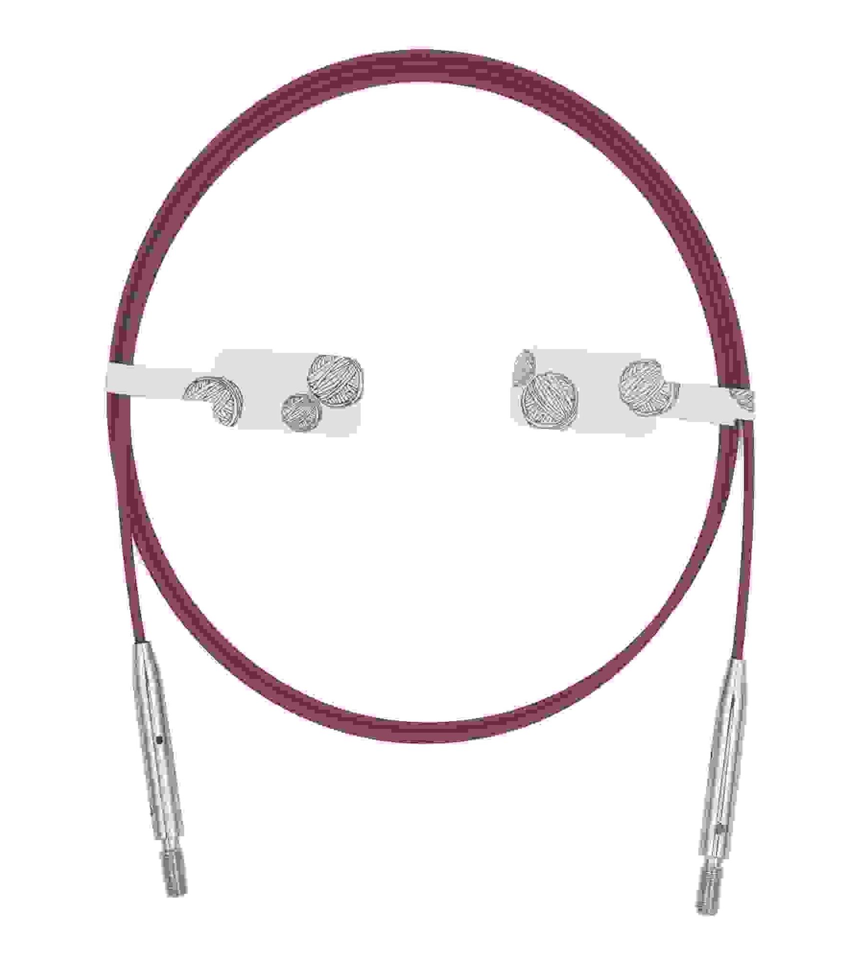 KnitPro Nadelseil Thin & Flex, 360° drehbar Rot, 40cm