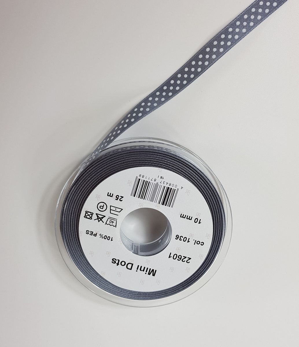 Seidenbandweberei-Satinband Mini Dots; 100% PES_55-226011036_
