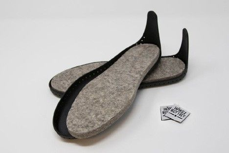 Botties® soles sets Sole black + insole made of gray wool felt Botties® soles sets Sole black + insole made of gray wool felt