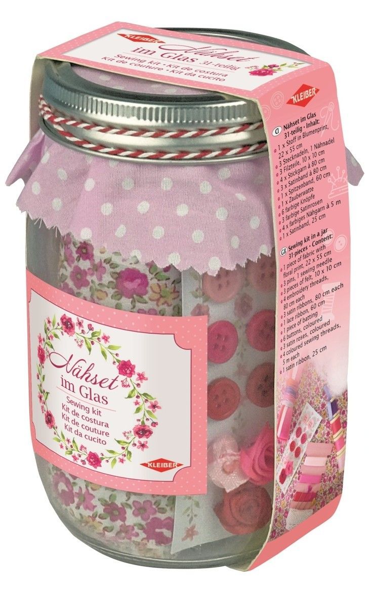 Kleiber Sewing Kit in a Jar, 31 pcs