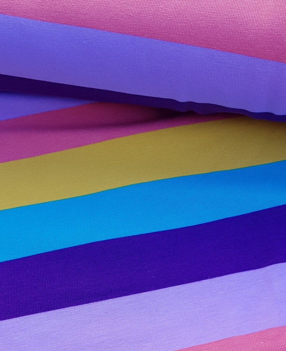 Visage Textiles Ltd-Jersey Tilly And The Buttons, Multi-Colour Streifen_46-256602_