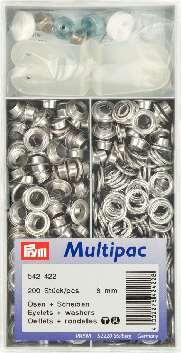 Prym Consumer Europe GmbH-Ösen und Scheiben MS 8,0 mm silberfarbig_365-542422_