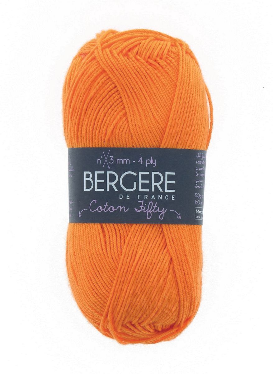 Bergere Coton Fifty 50% Cotton, 50% Polyacrylic  140m/50g,  Needles 3,0, col. Grenadier