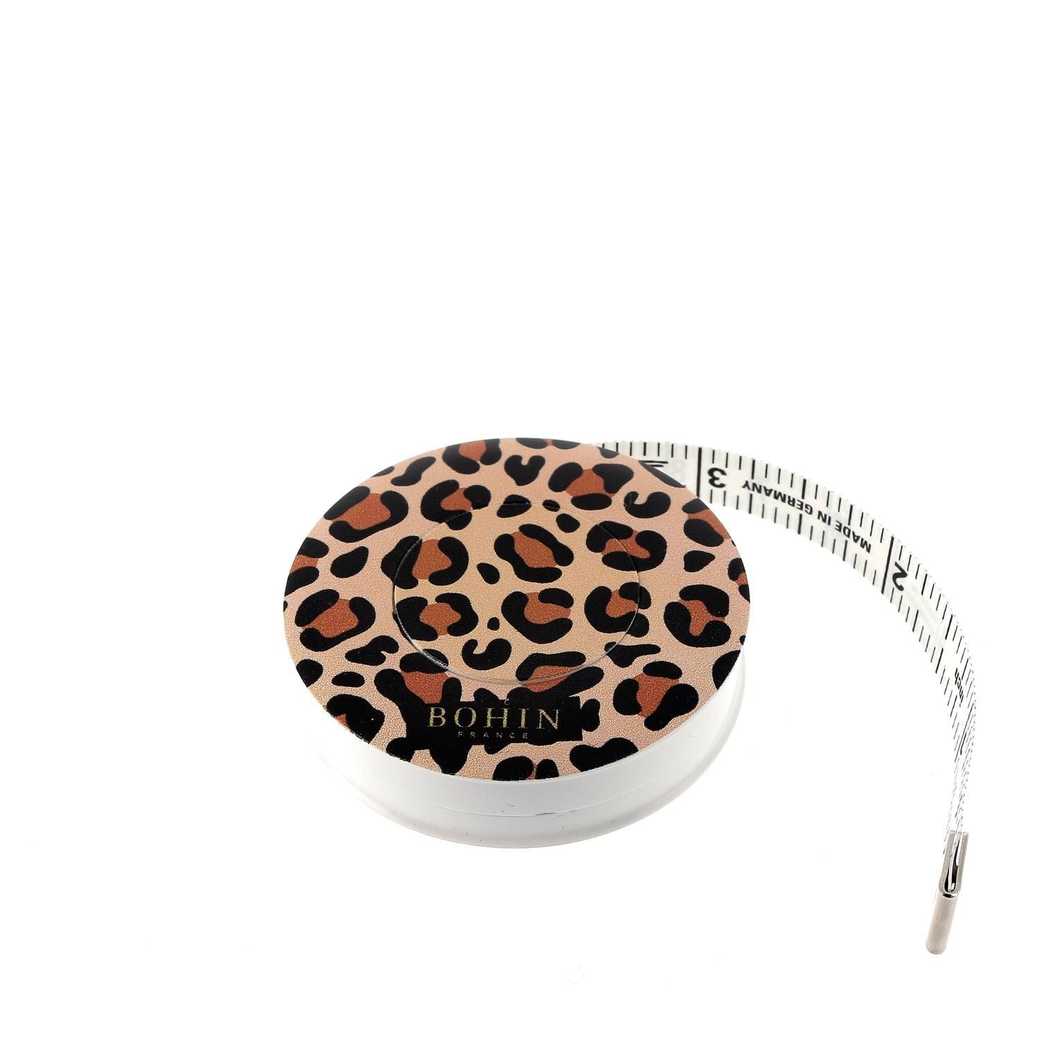 Bohin tape measure Savage Leopard 150 cm (approx. 59 inch) with cm/inch-scale