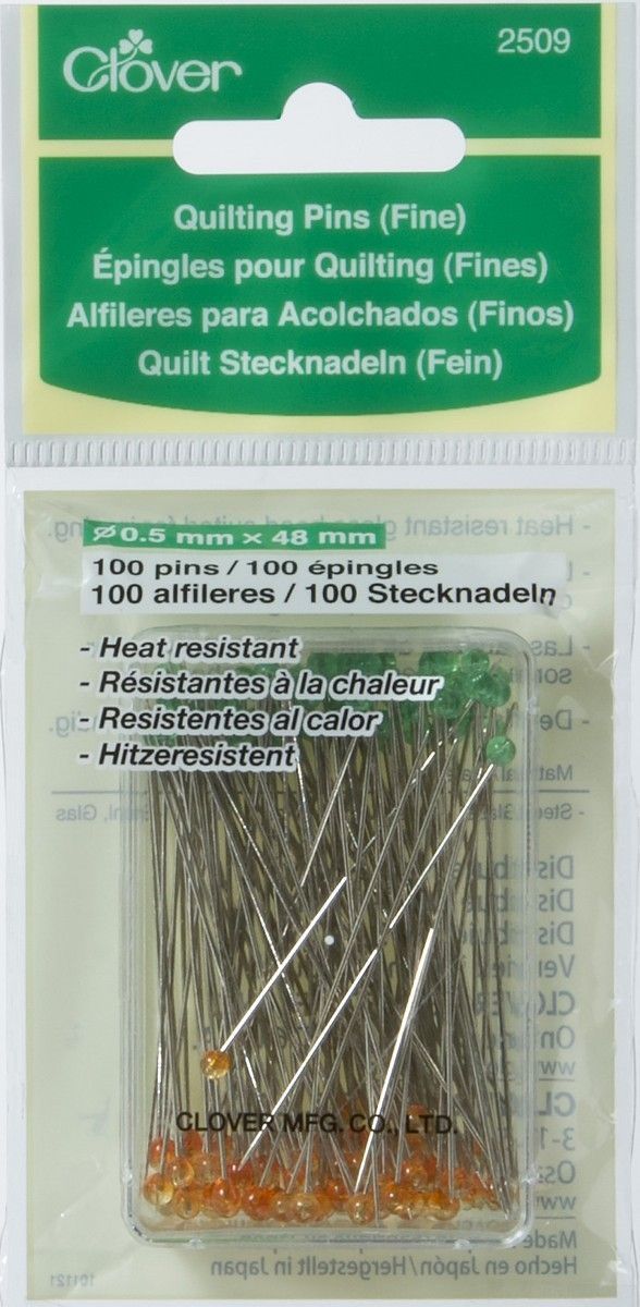 Clover MFG Co.Ltd.-Quiltnadeln Glaskopf 0,50x48mm, 100 St._24-2509_