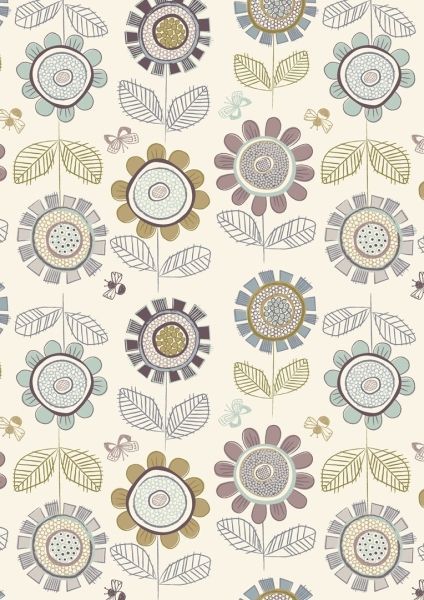 Lewis & Irene Honey Meadow Big Cream Flower 10 m Ballen, 112 cm breit, 100 % Baumwolle