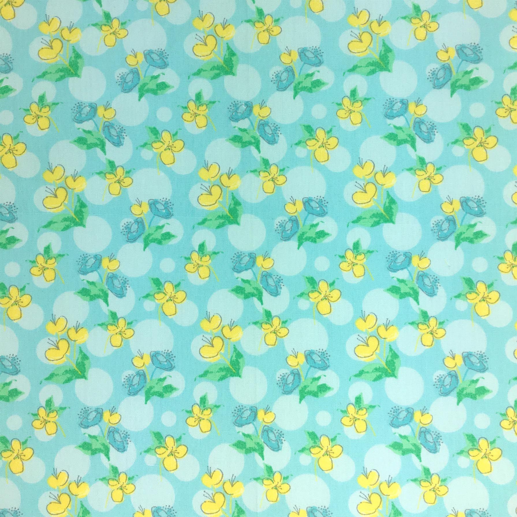 Craft Cotton-Craft Cotton Florals Spot Turquise, 100% CO_46-212902_