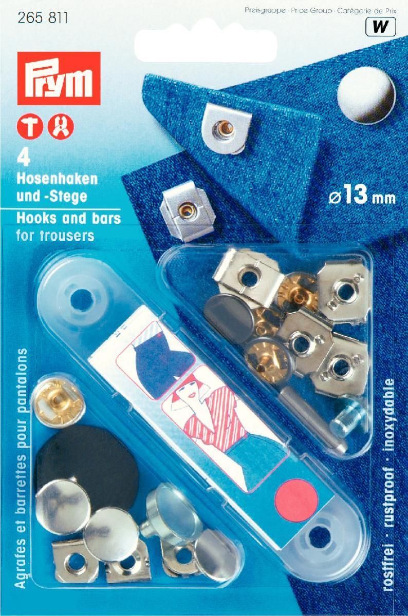 Prym Consumer Europe GmbH-NF-Haken-u.Stege ST 13mm silberfarben/brüniert VE5_365-265811_