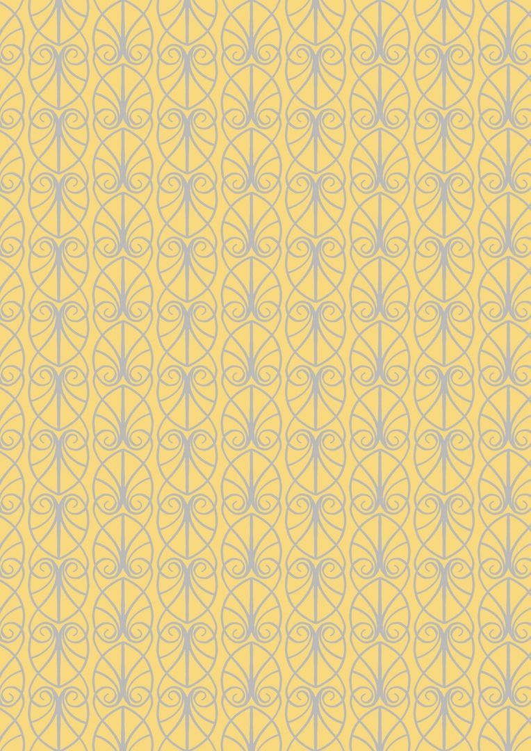 Lewis & Irene April Showers Parisian Fretwork on Yellow 10 m Ballen, 112 cm breit, 100 % Baumwolle