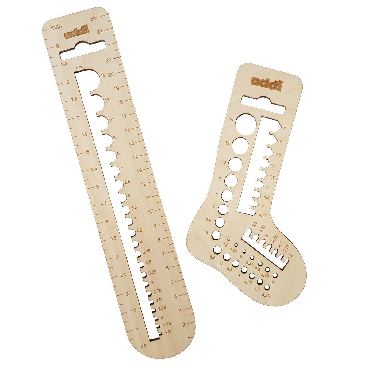 addiCalibro Wooden Needle Gauge Set