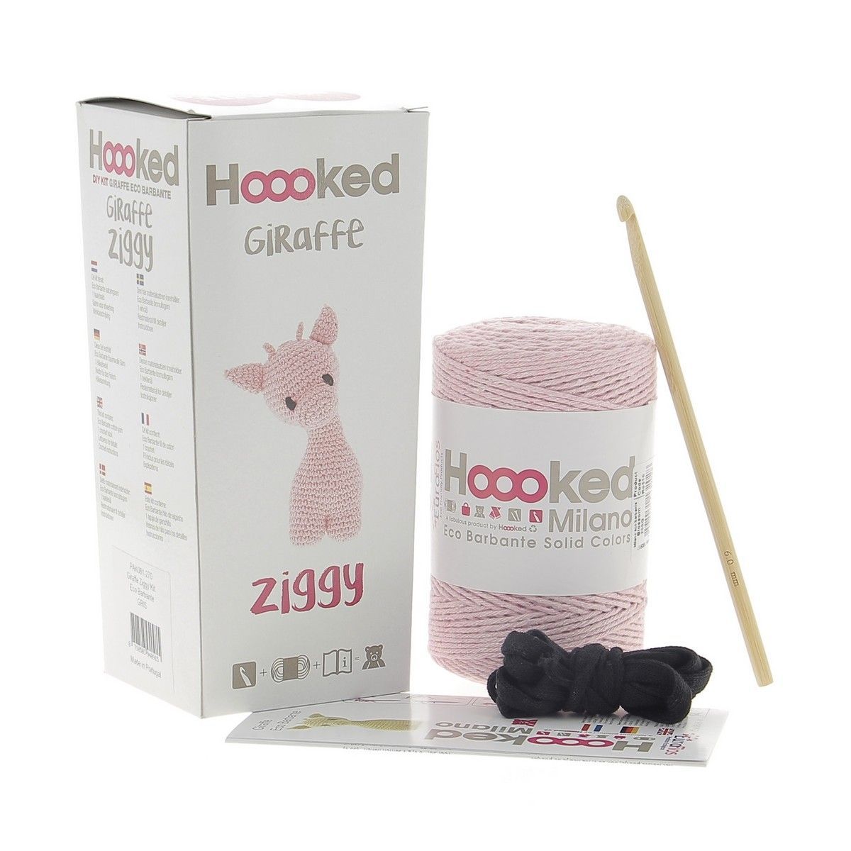 Hoooked BV-Hoooked Eco Barbante Kit, Giraffe Ziggy_67-061pak_
