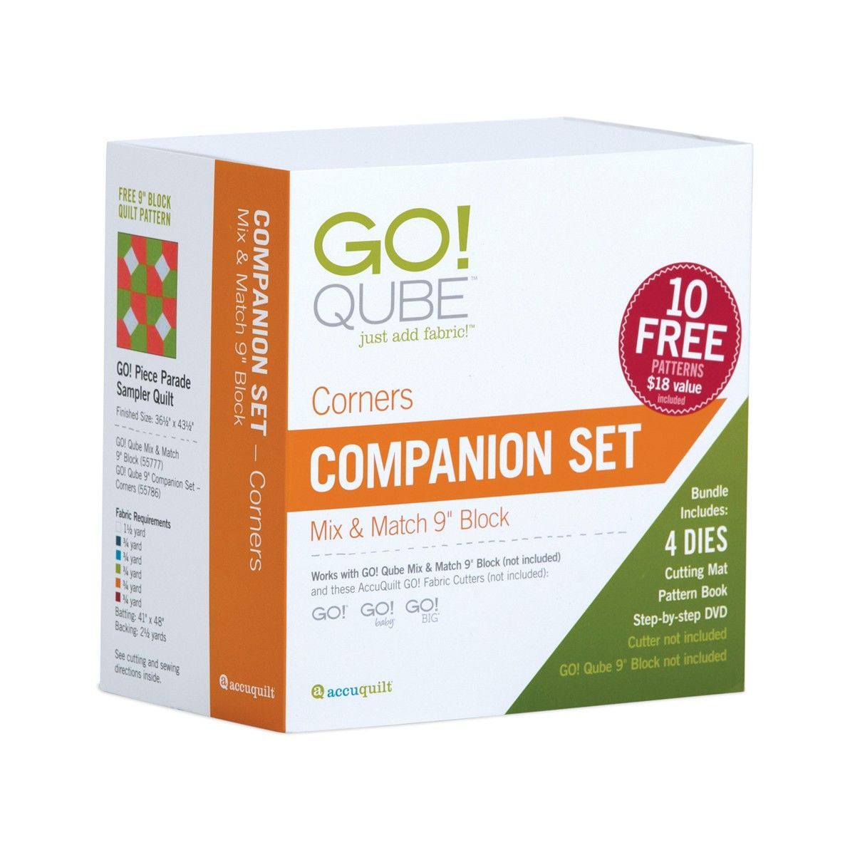 Accuquilt GO! Qube Ergänzungsset Corners zu 9 inch (22,86 cm) Mix und Match Qube Accuquilt GO! Qube Ergänzungsset Corners zu 9 inch (22,86 cm) Mix und Match Qube