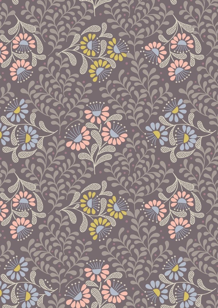 Lewis & Irene A Little Bird Told Me Cottage Garden on Coffee 10 m Ballen, 112 cm breit, 100 % Baumwolle