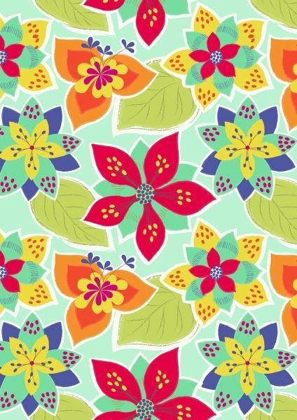 Lewis & Irene Dulce Brasil! Ice Green & Multi Tropical Flowers 112 cm breit, 100% Baumwolle