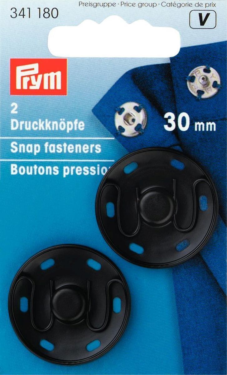 Prym Consumer Europe GmbH-Annäh-Druckknöpfe MS 30 mm schwarz, 2St_365-341180_