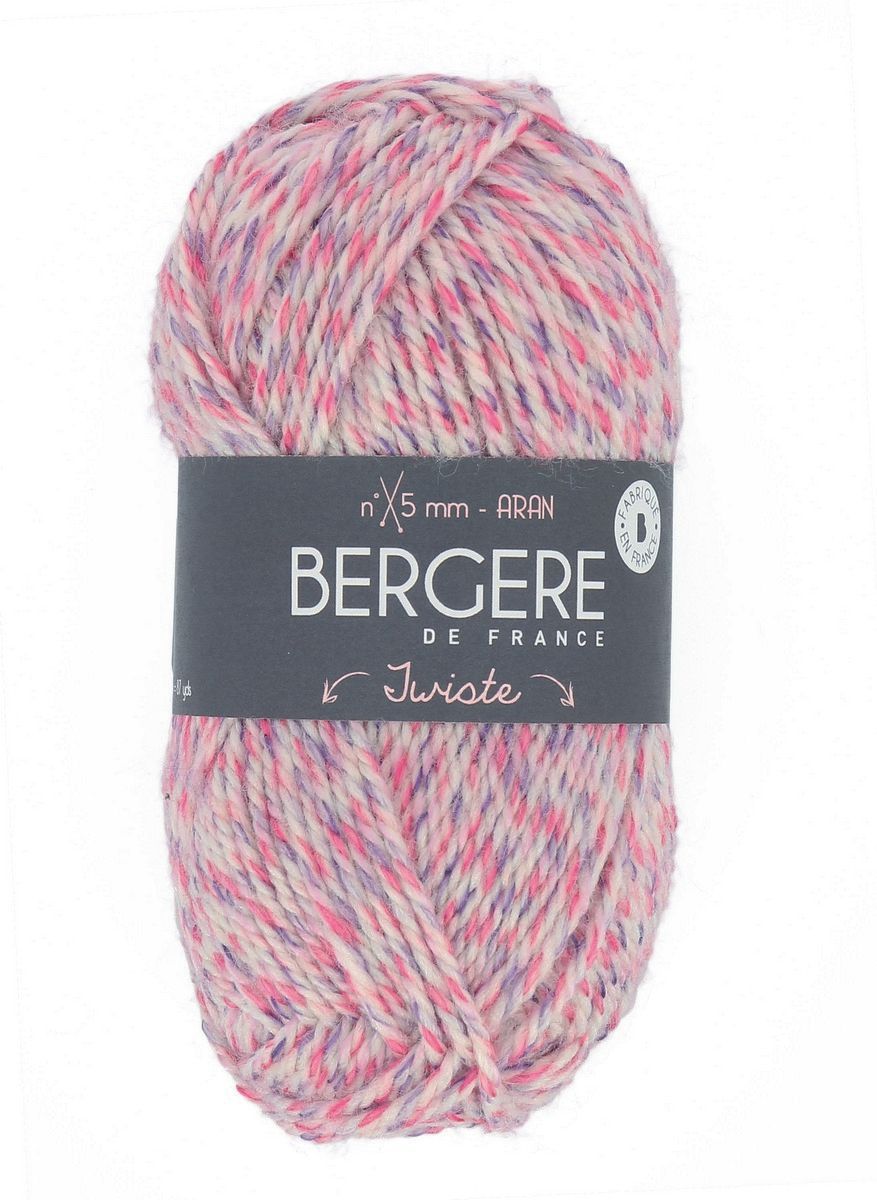 Bergere Twiste 52% Wool 48%  Polyacrylic 80m/50g,  Needles 5,0, col. Fb. Violet/Fushia Bergere Twiste 52% Wool 48%  Polyacrylic 80m/50g,  Needles 5,0, col. Fb. Violet/Fushia