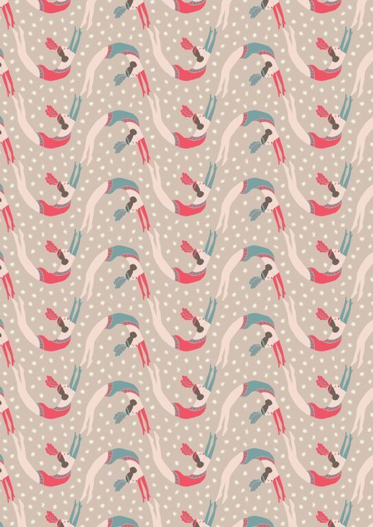 Lewis & Irene Vintage Circus Acrobats Natural 112 cm breit, 100% Baumwolle Lewis & Irene Vintage Circus Acrobats Natural 112 cm breit, 100% Baumwolle