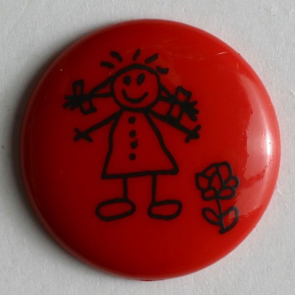 Knopffabrik Hans Dill KG-Kinderknopf Größe 15 mm rot_33-211425_