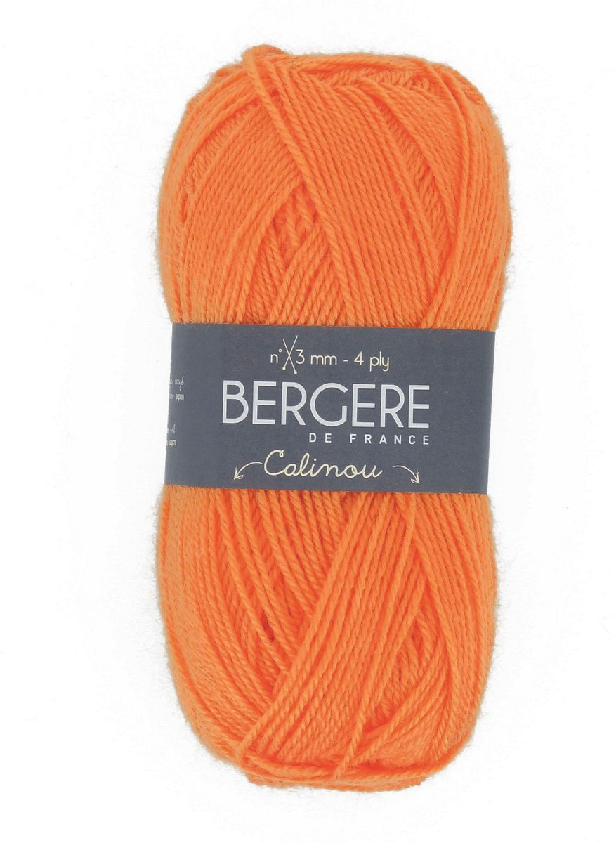 Bergere Calinou 75% Polyacryl, 25% Wolle 185m/50g,  Nadelstärke 2,5-3,0, Fb. Potiron