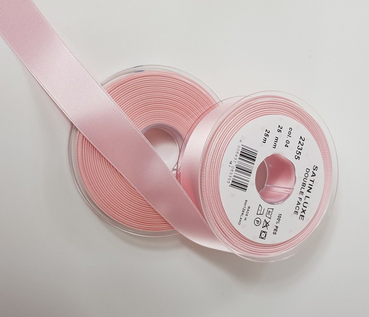 Seidenbandweberei-Satinband Double Face; Fb. 004 rose_55-22355004_