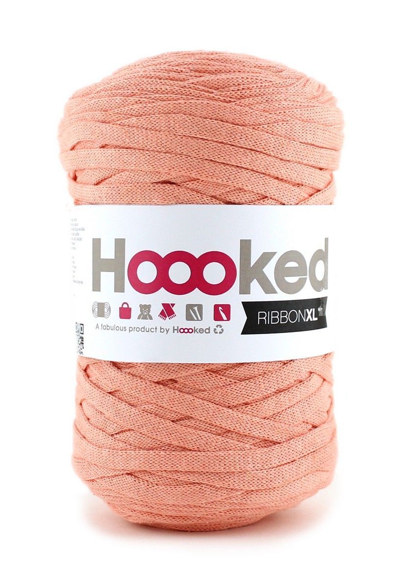 Hoooked RibbonXL Fb. Iced Apricot 100% recycelte Garne, das Original-T-Shirt Garn