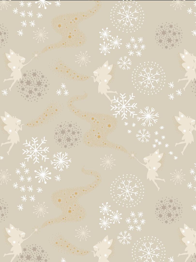 Lewis & Irene Make a Christmas Wish Little Fairies on Winter Mist (Metallic) 5 m Ballen, 112 cm breit, 100 % Baumwolle