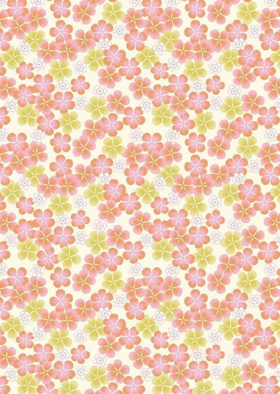 Lewis & Irene Tropicana Orange Tropical Flowers 10 m Ballen, 112 cm breit, 100% Baumwolle