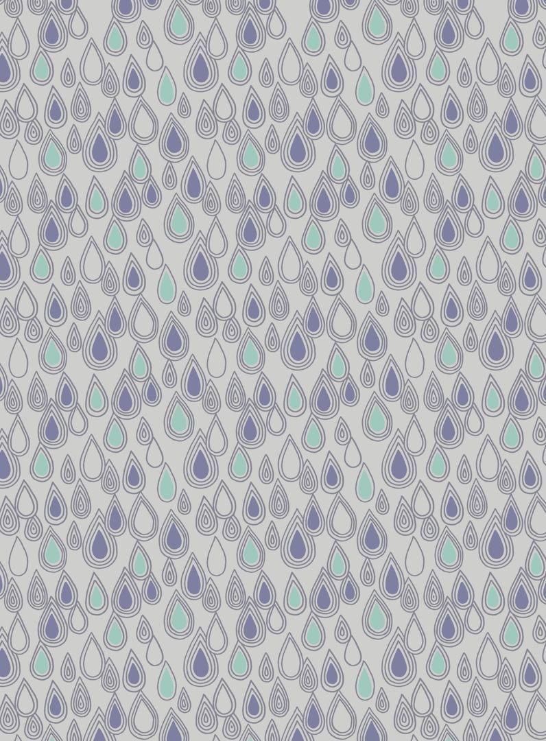 Lewis & Irene April Showers Raindrops on Grey 10 m Ballen, 112 cm breit, 100% Baumwolle