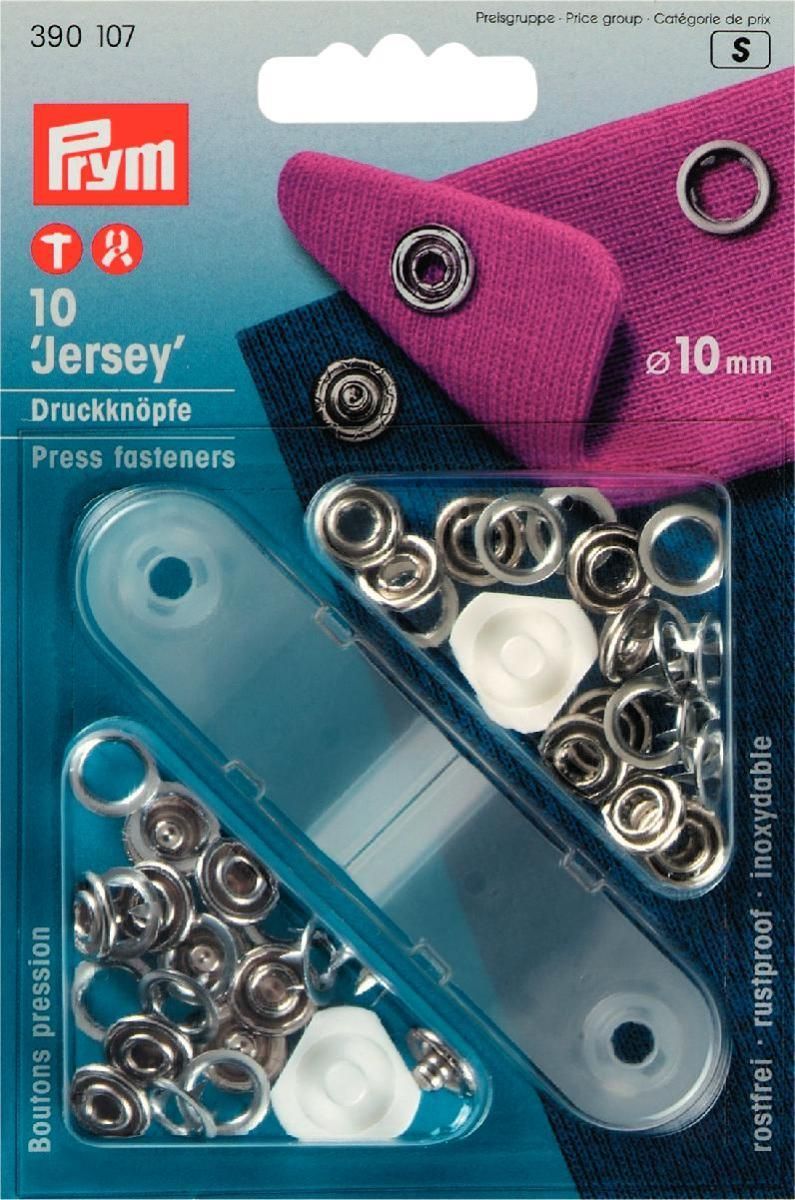 Prym Consumer Europe GmbH-NF-Druckknöpfe JERSEY 10 mm, 10 Stück,  _365-390107_