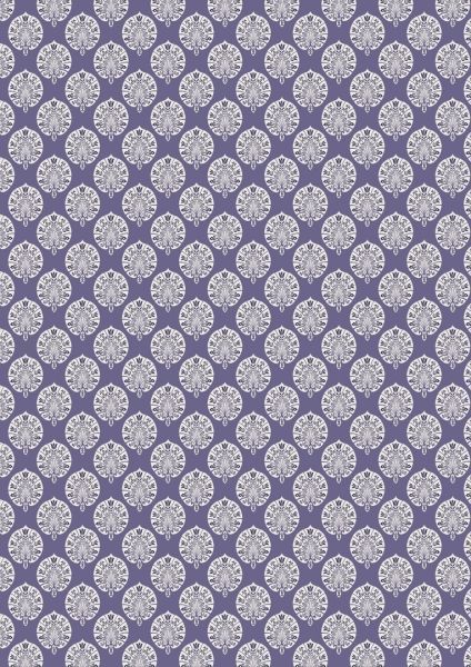 Lewis & Irene Manor House Blue Fan 112 cm wide, 100% Cotton