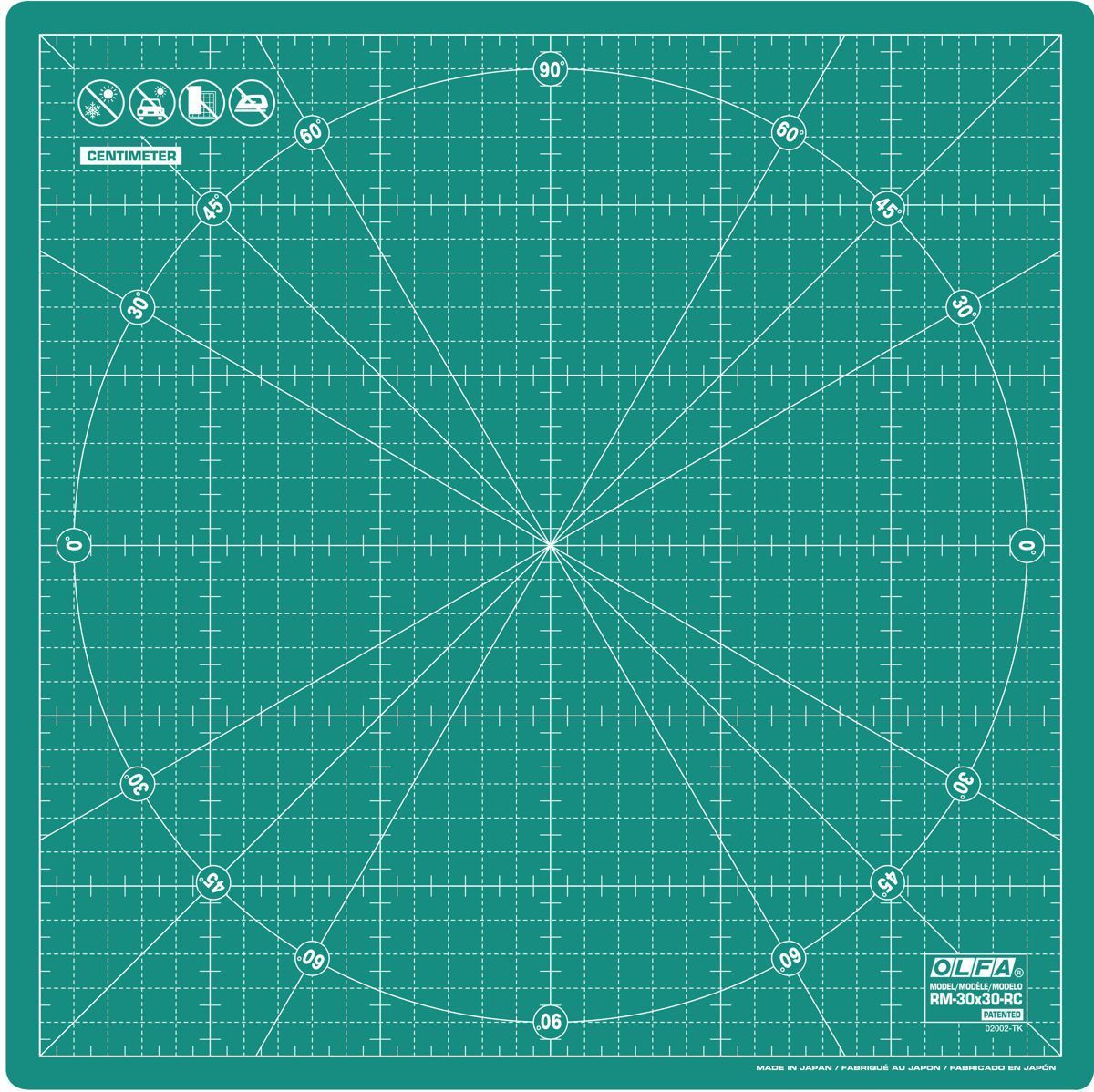 Olfa Schneidematte drehbar, DEHP-frei 30 x 30cm (12 x 12 inch) RM-30x30-RC